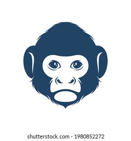 Head Monkey vector illustration. Head Monkey logo design concept template. Creative symbol