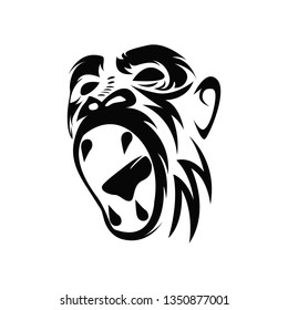 head monkey vector logo for sport business