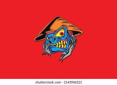 head monster zombie background red
