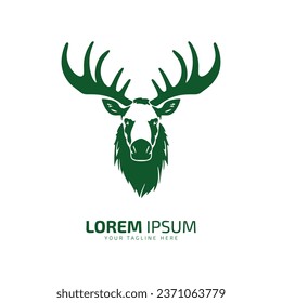 head moose logo fur icon deer silhouette vector isolated design