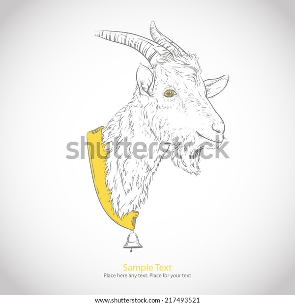 Head Mountain Goat Line Art Stock Vector Royalty Free 217493521