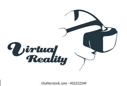 head mounted display for 3d virtual technology, retro poster element