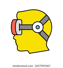 ícone de exibição montado na cabeça com ilustração de estoque de vetor de fundo branco