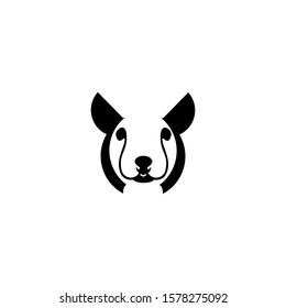 Head mouse art logo design inspiration, isolated on white background, Flat design,