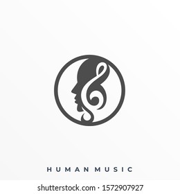 Head Music Illustration Vector Template. Suitable for Creative Industry, Multimedia, entertainment, Educations, Shop, and any related business