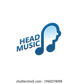 Head music logo template design