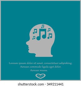 Head with musical note