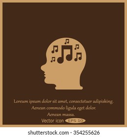 Head with musical note