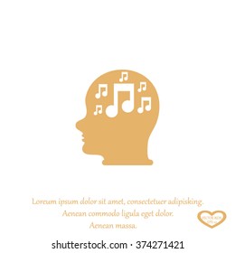 Head with musical note