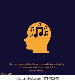 Head with musical note