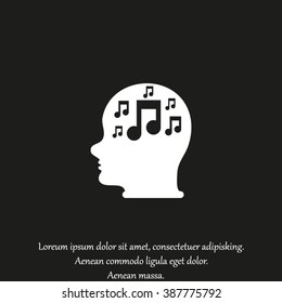 Head with musical note