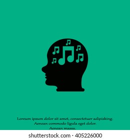 Head with musical note