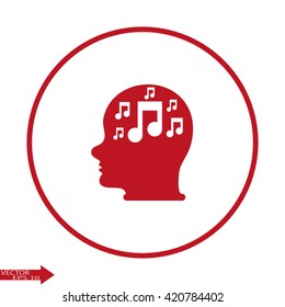 Head with musical note