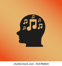 Head with musical note