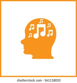 Head with musical note