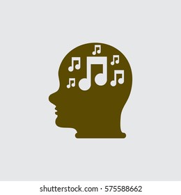 Head with musical note