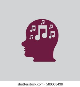 Head with musical note