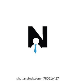 head n font logo flat vector template