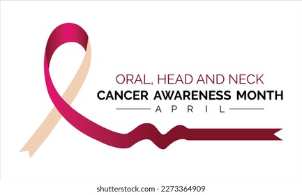  Head and Neck Cancer Awareness Calligraphy Poster Design. April is Cancer Awareness Month. Vector. Vector illustration