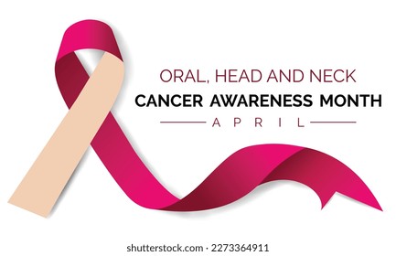  Head and Neck Cancer Awareness Calligraphy Poster Design. April is Cancer Awareness Month. Vector. Vector illustration