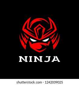 the head of a ninja warrior in the dark background