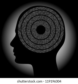 Head with Numbers background vector