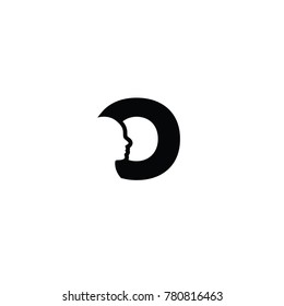 head o font logo flat vector template