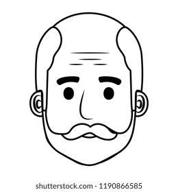 head old man bald with beard avatar character