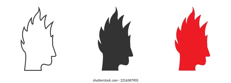 Head fire icon  Punk icon  Vector illustration 
