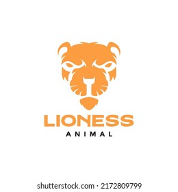 head orange beast lioness logo design vector graphic symbol icon illustration creative idea