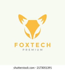 head orange fox modern flat minimal logo design vector graphic symbol icon illustration creative idea