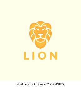 cabeza naranja gradiente león fuerte diseño vector símbolo gráfico icono creativo idea