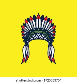 Head ornaments native american illustration.