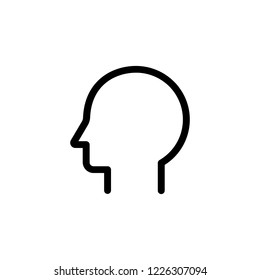 head outline icon on transparent background