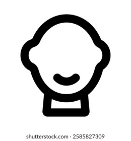 head outlined black style icon