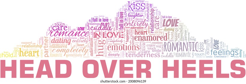 Head over heels vector illustration word cloud isolated on a white background.