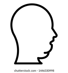 Head overweight icon. Outline head overweight vector icon for web design isolated on white background