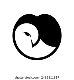 Head Eule Schwarz Logo Vektorgrafik 