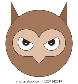 Head of owl in cartoon flat style. Vector illustration on white background. svg