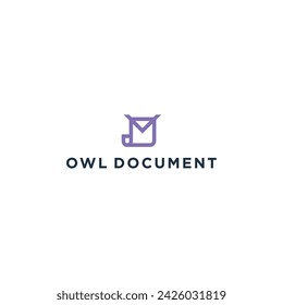 Head Owl and Document logo design vector inspiration combination