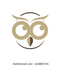 head of owl logo design vector illustration symbol of knowledge concept