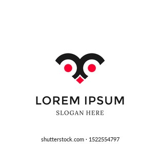 head owl logo simple design vector illustration template