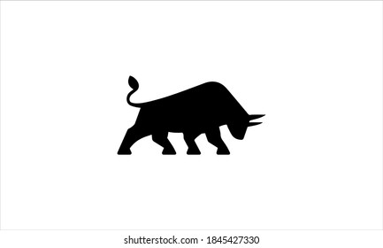 head ox cow buffalo black logo design