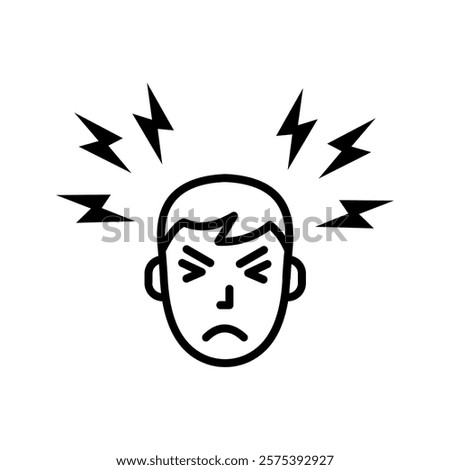 head pain icon color editable on white background