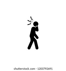 head, pain icon. Element of human pain icon for mobile concept and web apps. Detailed head, pain icon can be used for web and mobile