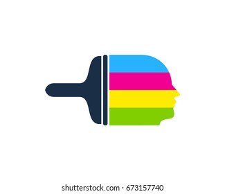 Head Paint Icon Logo Design Element