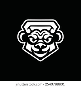 Head Panda Animal Geometric Modern Creative Design Icon Logo