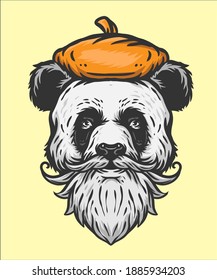 head of panda artist illustration art
