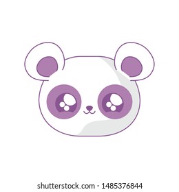 head of panda bear baby animal kawaii style