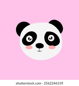 head panda cartoon illustration character. animal forest cartoon